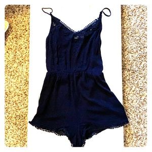 Lush navy blue dress romper